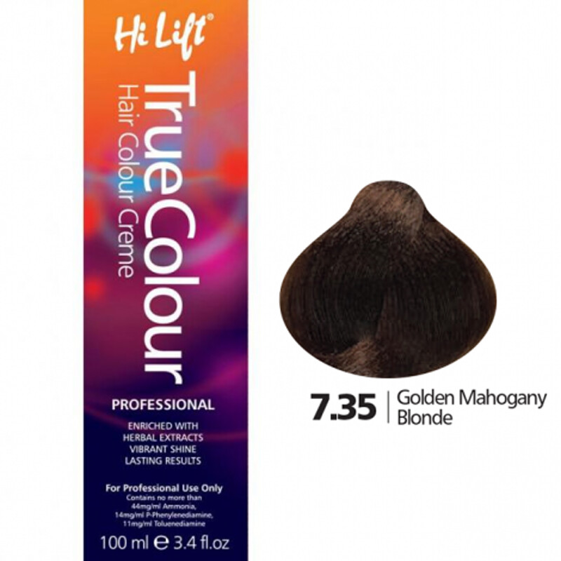 True Colour Permanent Hair Color Cream 7.35 Golden Mahogany Blonde 100ml