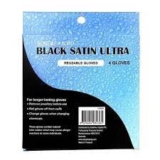 Robert de Soto Black Satin Ultra Reusable Gloves medium 4pk