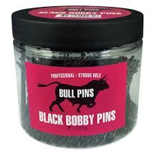 bull bobby pin - heavy duty super strong black 250g tub