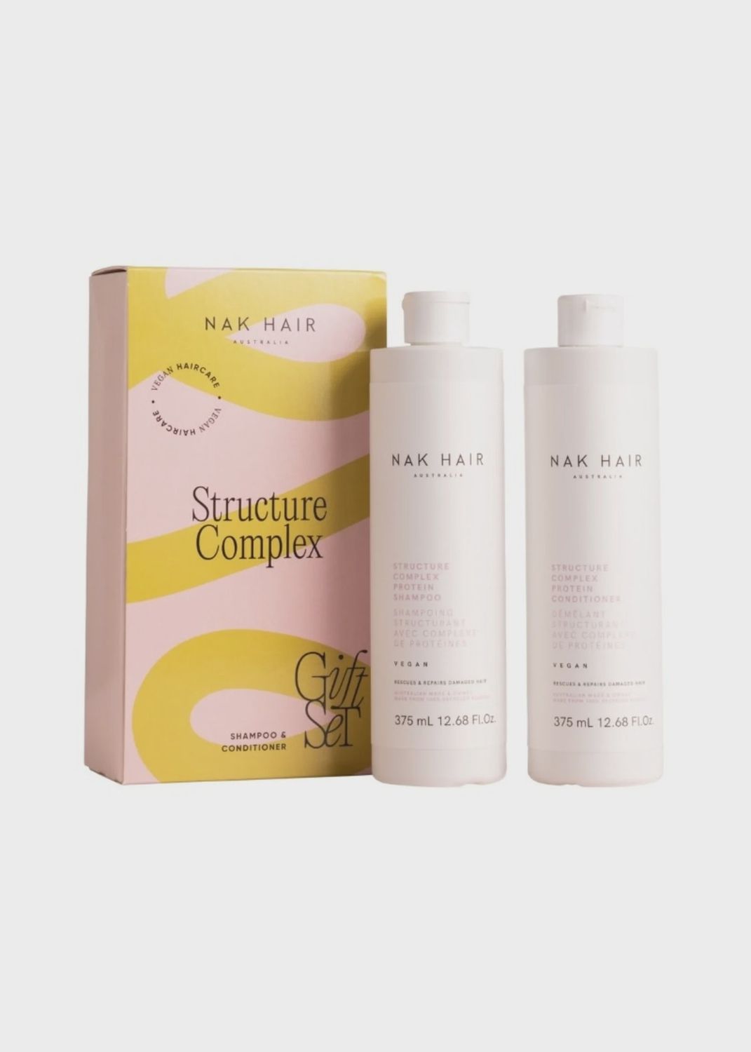 Nak structure complex shampoo and conditioner duo pack 375ml