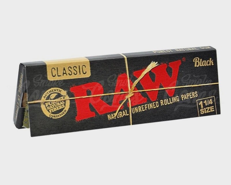 Raw - 1.25&quot; Unrefined Black Classic Rolling Paper - 50 ct