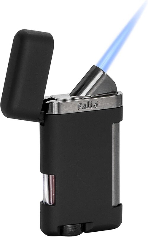 Palió - Lazio Angled Single Jet Flame Lighter - Black