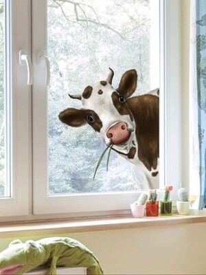 🐮 "Charming Bovine Delight" Wall Decal 🌟