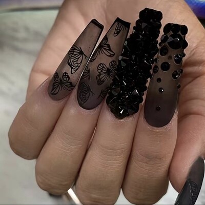 Long Beautiful Black Nails