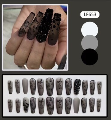 Long Beautiful Black Nails