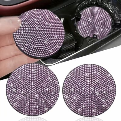 Purple Cup Holder for Vehicle, Glossy Precious Stone Vehicle Inside Embellishments Gifts for Ladies.