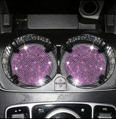 Purple Cup Holder for Vehicle, Glossy Precious Stone Vehicle Inside Embellishments Gifts for Ladies.