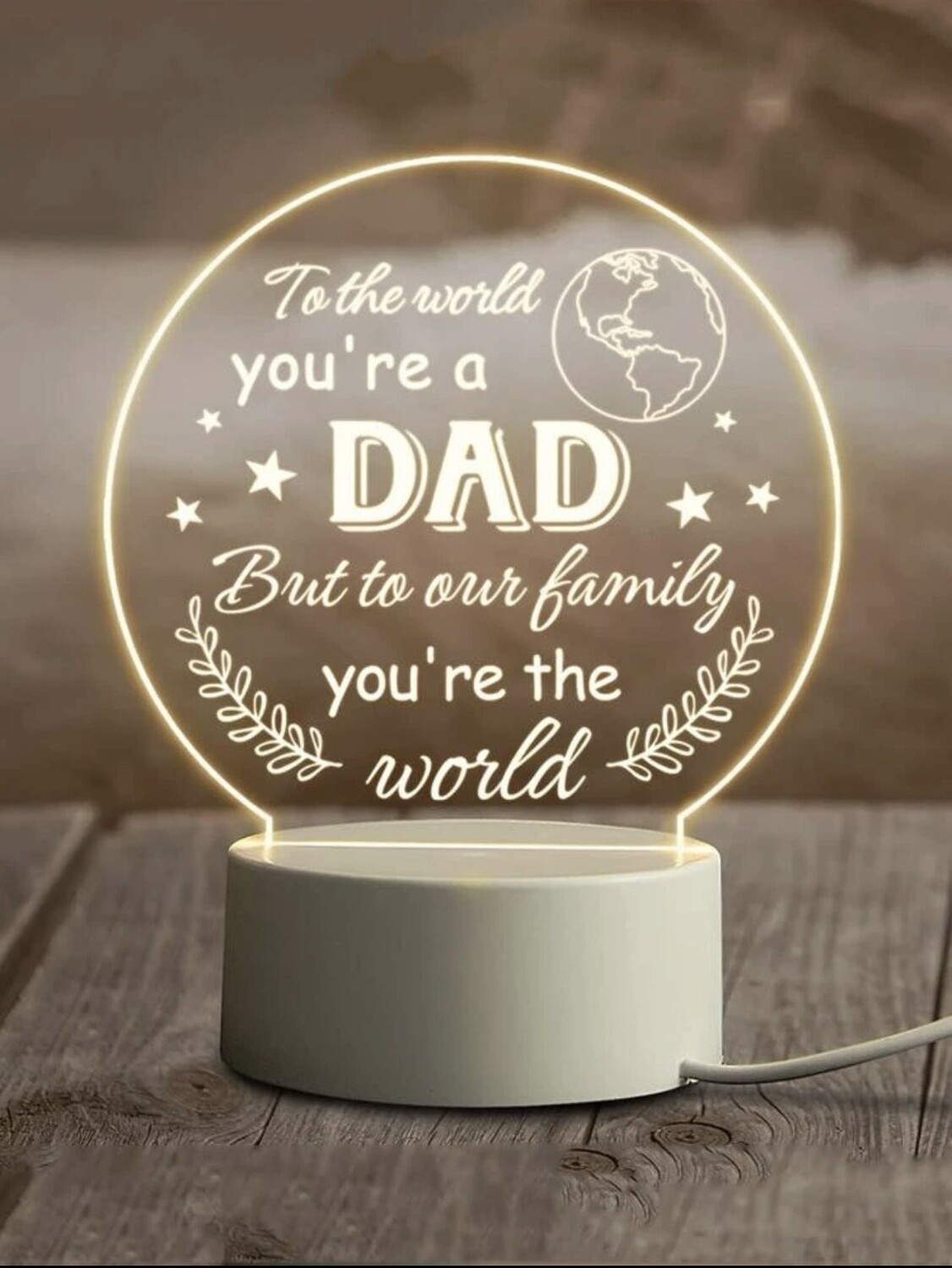 Give your father this Beautiful Dad&#39;s Slogan Graphic Novelty Light for Father&#39;s Day