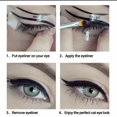 "Effortless Eye Makeup: Cat Eyeliner and Smokey Eye Stencils" 👁️🐱✨