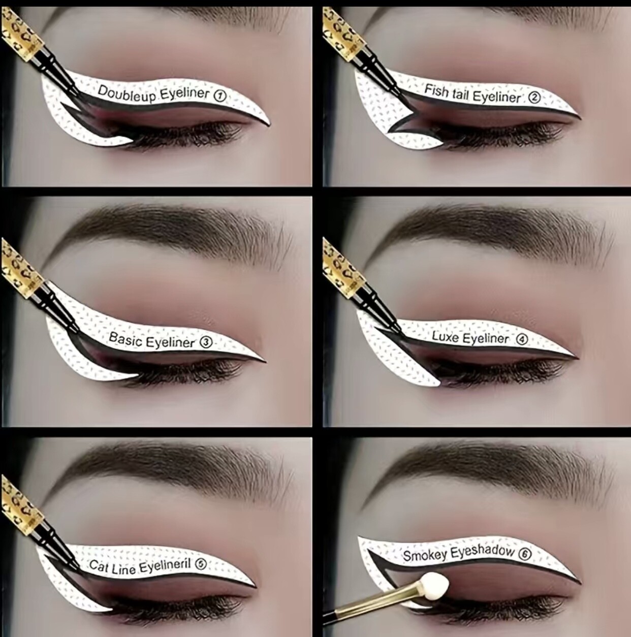 &quot;Flawless Eye Makeup Made Simple: Professional Eyeliner and Eyeshadow Stencil Set&quot; 👁️✨🌈