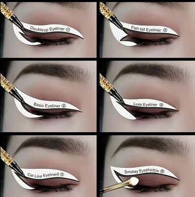 &quot;Flawless Eye Makeup Made Simple: Professional Eyeliner and Eyeshadow Stencil Set&quot; 👁️✨🌈