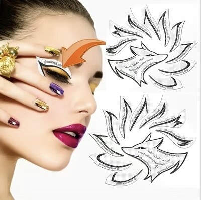 "Flawless Eye Makeup Made Simple: Professional Eyeliner and Eyeshadow Stencil Set" 👁️✨🌈