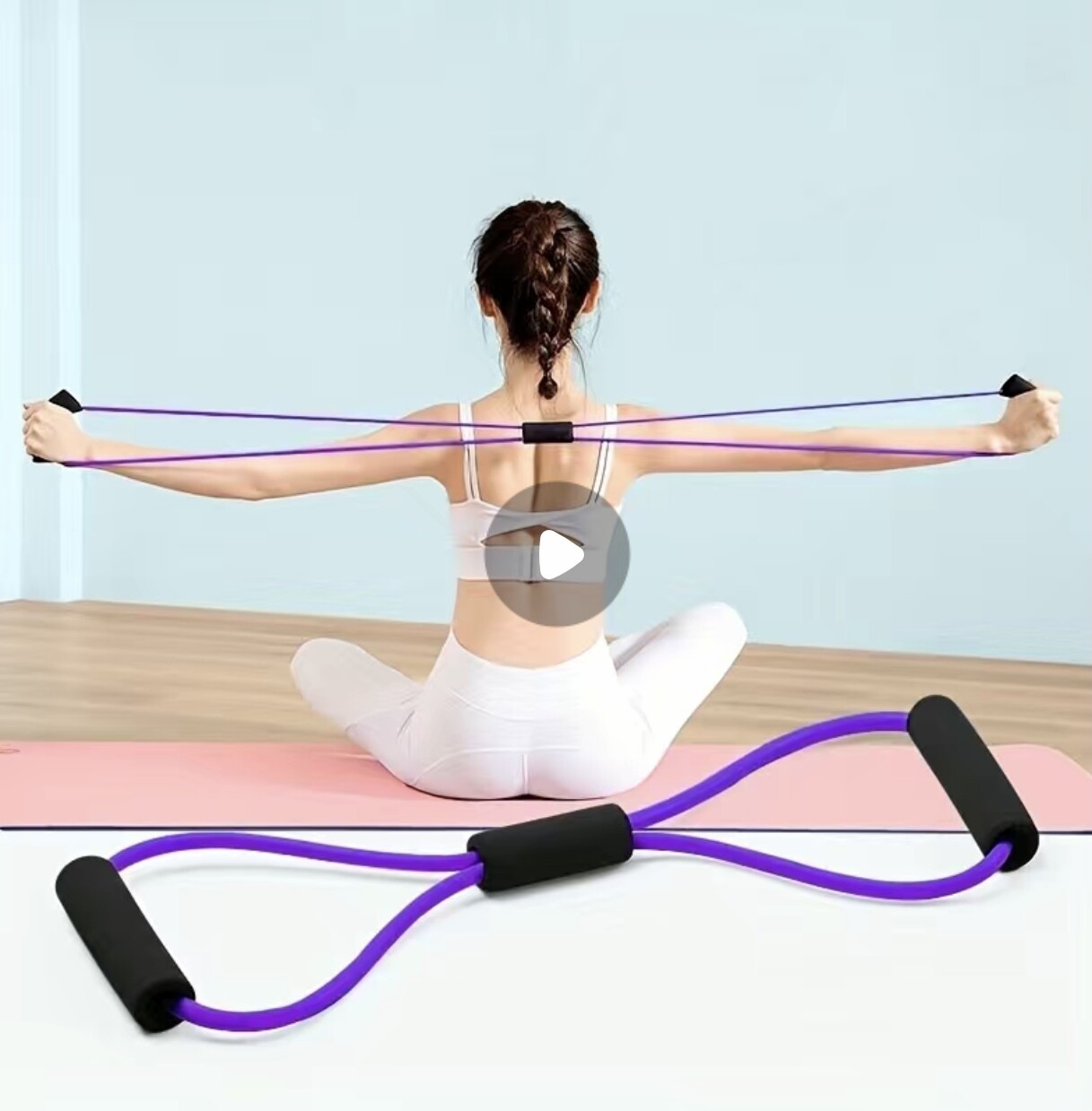 &quot;Shape Your Fitness: 8-Shaped Yoga Resistance Band&quot; 🧘‍♀️🌈💪