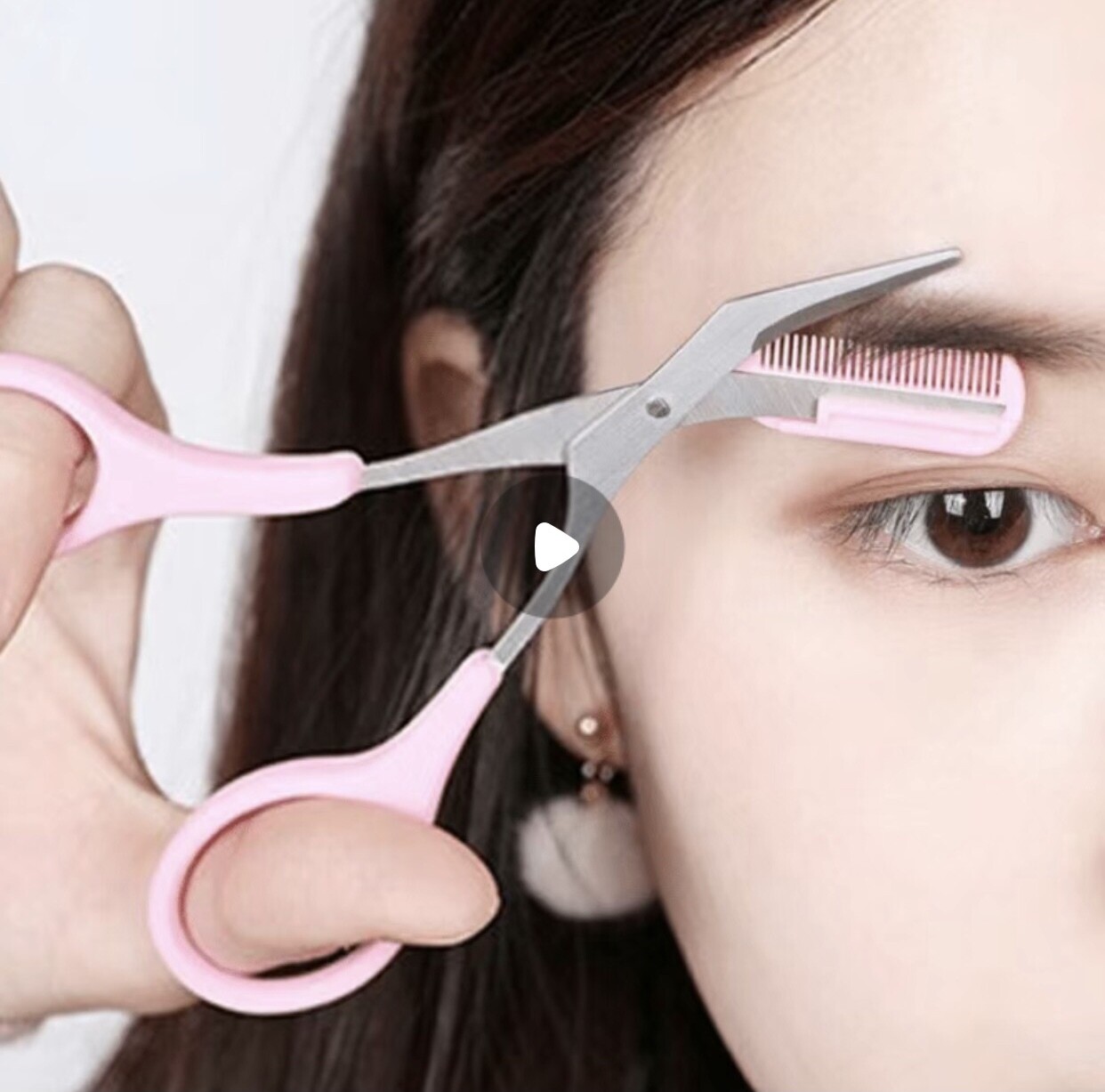 Elegant Precision: Stainless Steel Eyebrow Trimmer Scissor with Comb