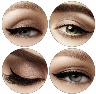 Purr-fect Eyes: 2-in-1 Cat Shape Eyeliner Template and Smoky Eyeshadow Applicator Kit
