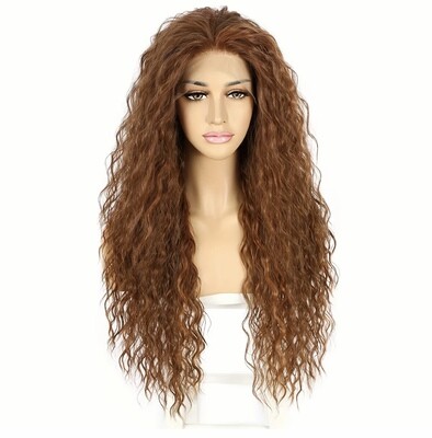 Chestnut Dark Brown Curly Wavy, Lace Front, Great Quality Wig S*y*n*t*h*e*t*i*c
