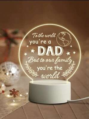 Give your father this Beautiful Dad's Slogan Graphic Novelty Light for Father's Day