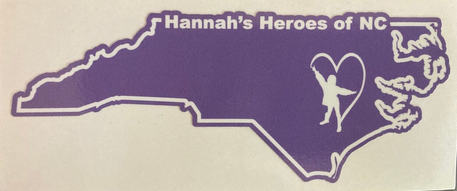 Hannah's Heroes of NC state Logo (Purple) 6inx3in