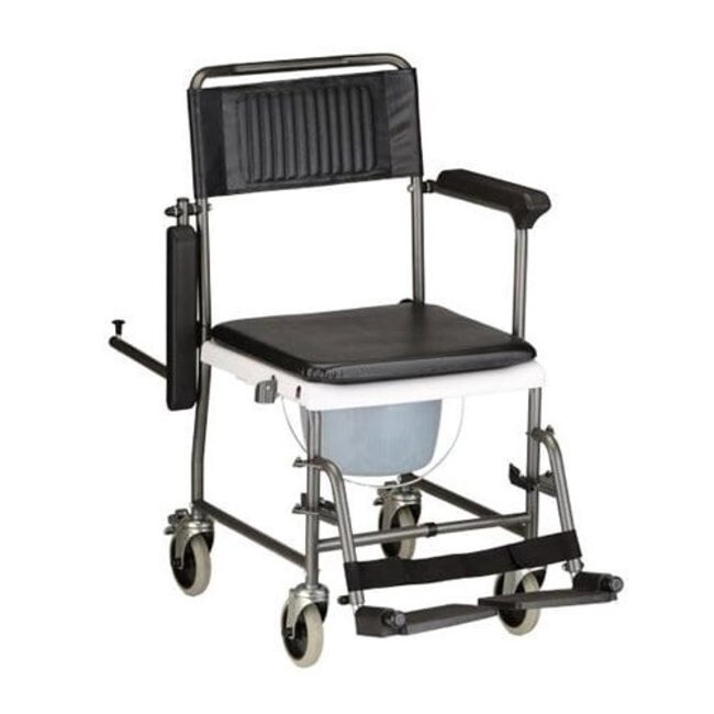TRANSPORT CHAIR COMMODE W/ WHEELS