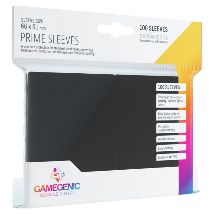 Gamegenic: Prime Sleeves - Standard Card Game, Colour: Black