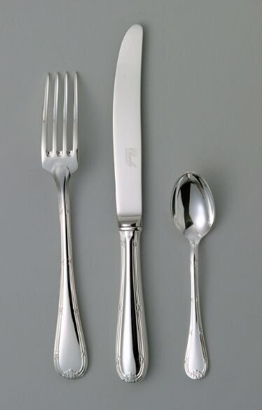 Chambly Rubans Croises Oyster Cocktail fork - Silver Plated