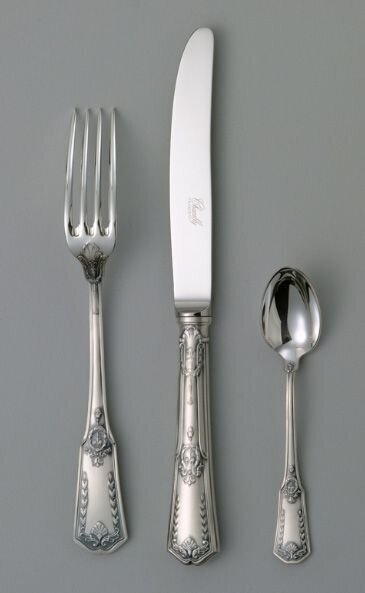 Chambly Empire Fish Cold Meat Serving Fork - Silver Plated
