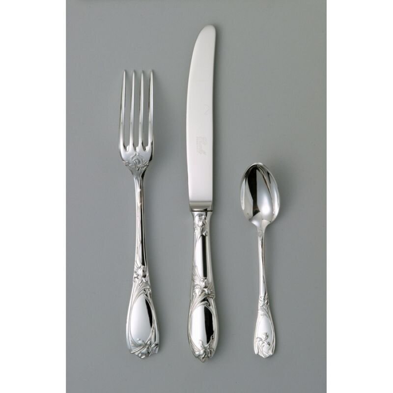 Chambly Orchidee Dessert Salad Fork - Silver Plated