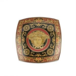 Versace Medusa Red Candy Dish Porcelain 5 1/2 inch Square