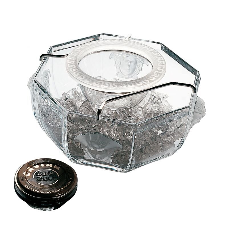 Versace Medusa Lumiere Caviar Bowl with insert Crystal 3 pieces