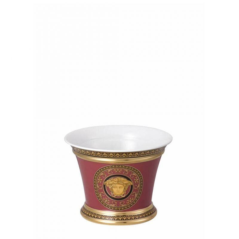 Versace Medusa Red Flower Pot Porcelain 7 1/3 X 5 3/4 inch, MPN: 14096-102721-27313, 790955197596