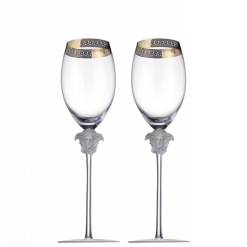 Versace Medusa Dor Red Wine PAIR 16 ounce 11 inch, MPN: 20665-110300-48802, 790955101340