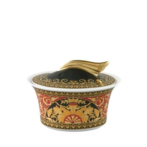 Versace Medusa Red Sugar Bowl Covered 7 ounce