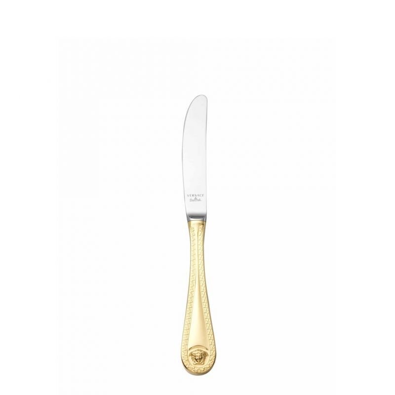 Versace Medusa Flatware Table Knife 8 2/3 inch - Gold-Plated, MPN: 19300-120930-70003, 790955126763