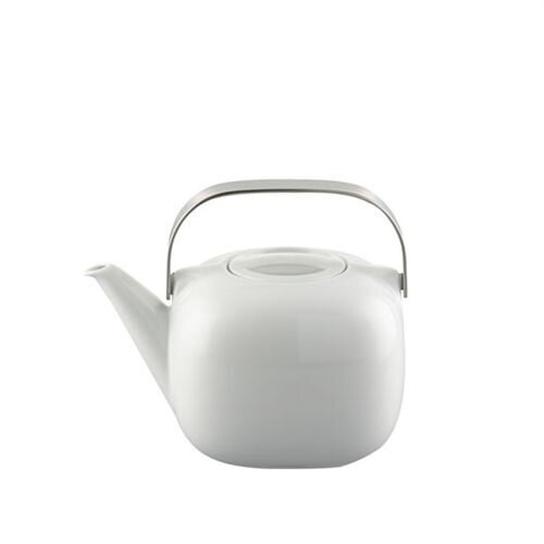 Rosenthal Suomi White Tea Pot 45 ounce, Metal Handle