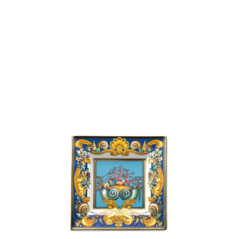 Versace La Mer Tray Porcelain 5 1/2 inch Square, MPN: 14085-102817-25814, 790955119369