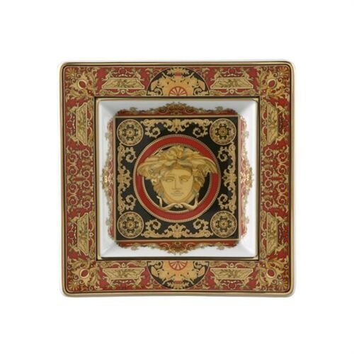 Versace Medusa Red Tray Porcelain 5 1/2 inch Square