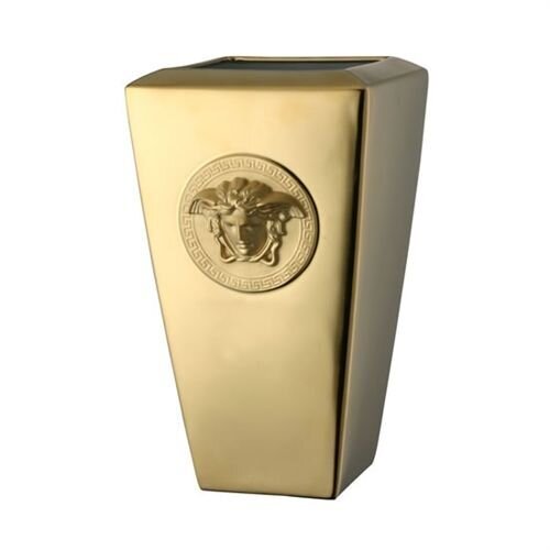 Versace Medusa Gold Vase Porcelain 12 1/2 inch