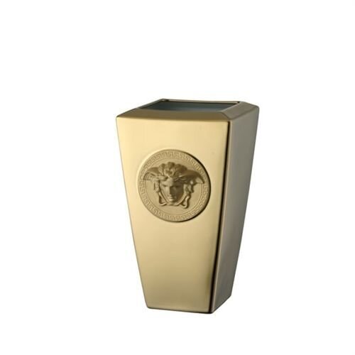 Versace Medusa Gold Vase Porcelain 9 1/2 inch