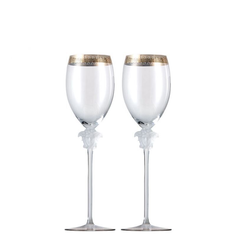 Versace Medusa Dor White Wine PAIR 11 ounce 10 1/4 inch, MPN: 20665-110300-48806, 790955101333