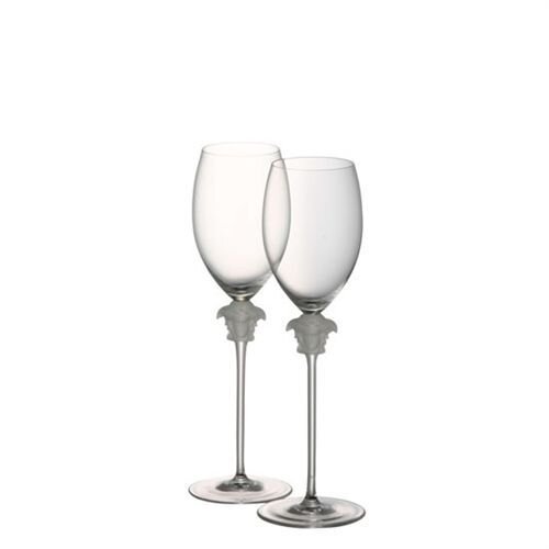 Versace Medusa Lumiere White Wine PAIR 11 ounce 10 1/4 inch
