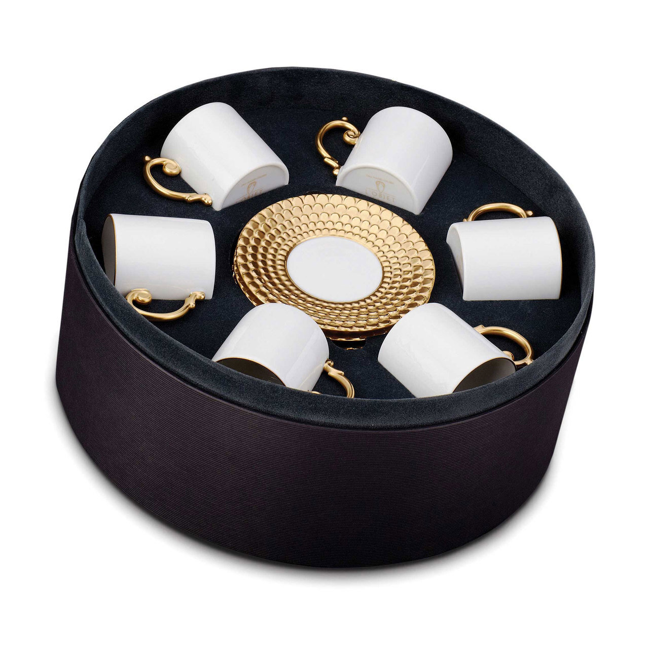 L'Objet Aegean Espresso Cup and Saucer Gift Box of 6 Gold