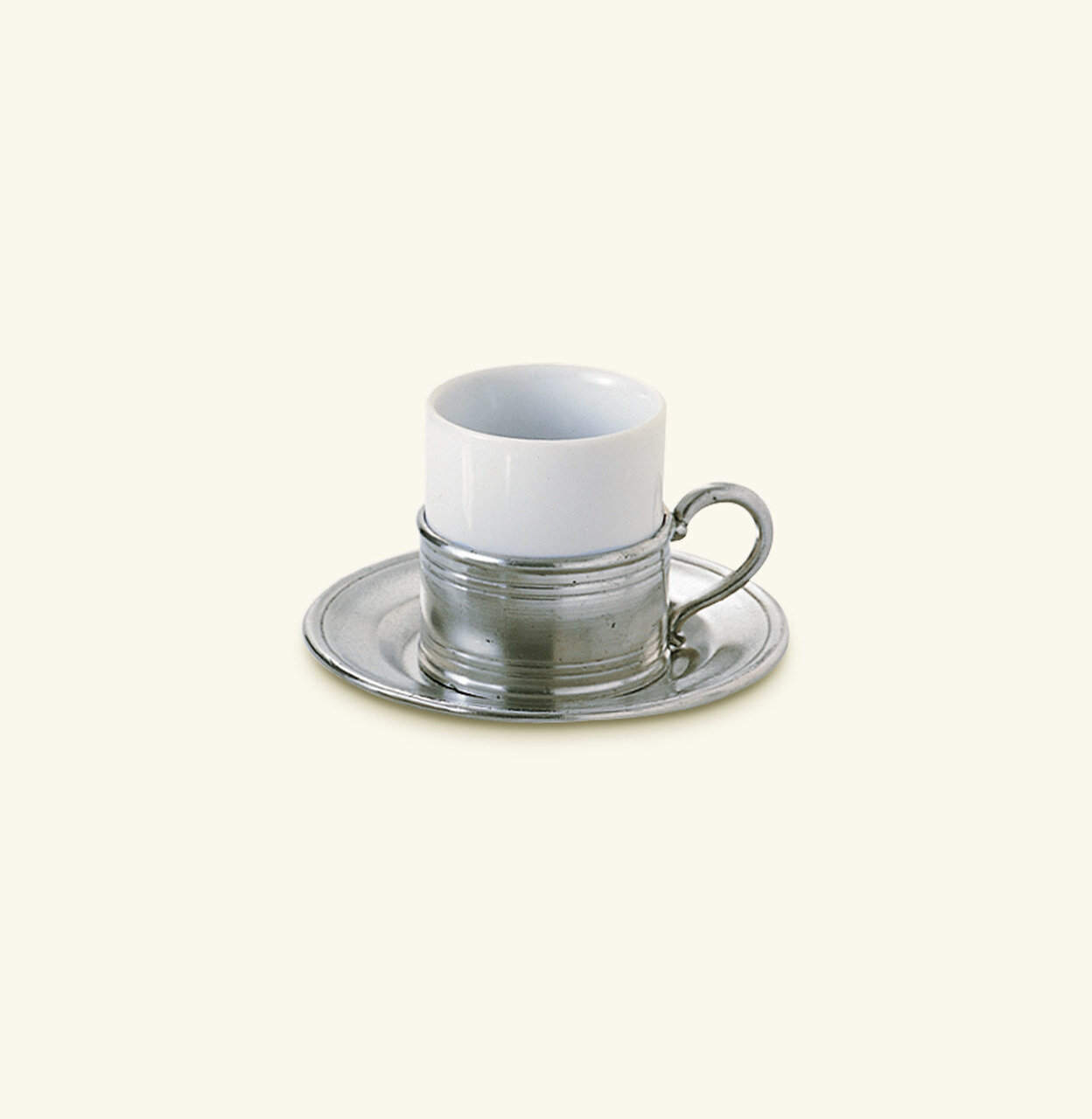 Match Pewter Espresso Cup With Saucer 710