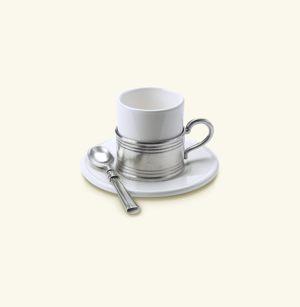 Match Pewter Espresso Cup With Ceramic Saucer 710.5
