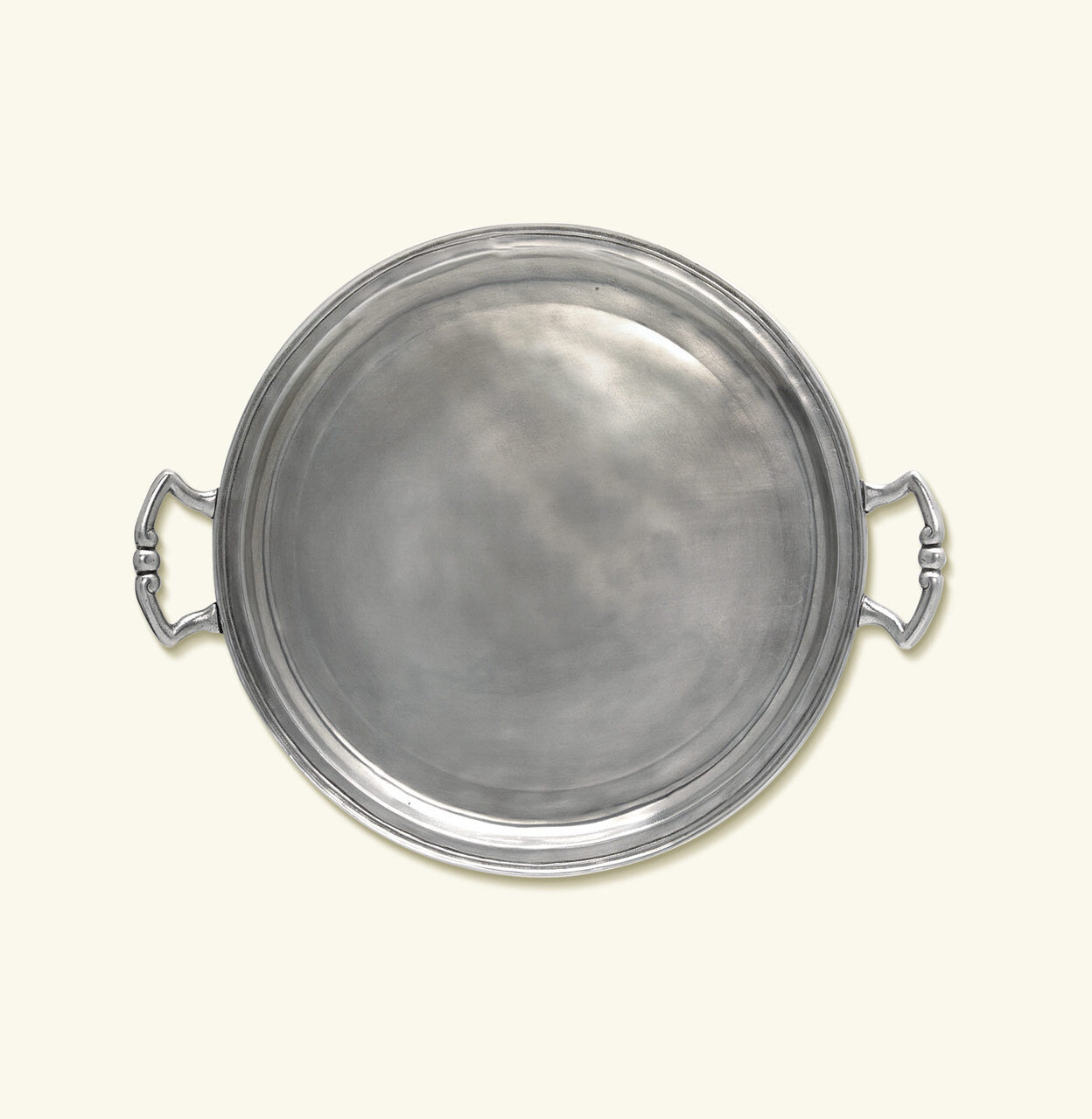 Match Pewter Round Tray With Handles 803.1