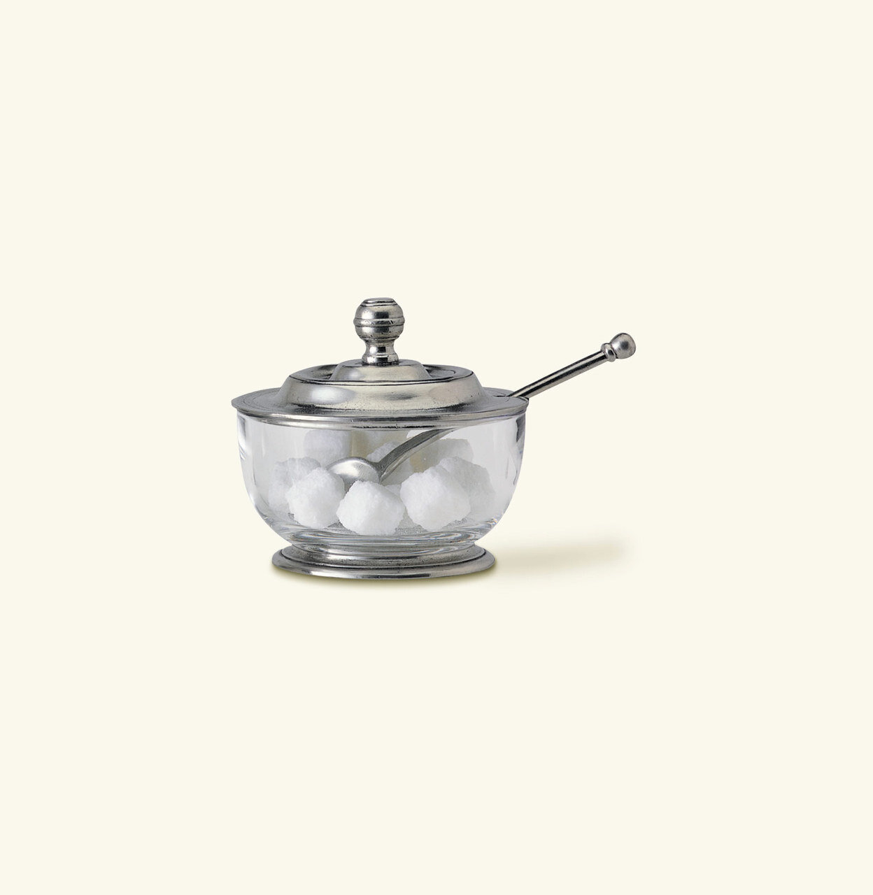 Match Pewter Sugar Bowl With Spoon 956