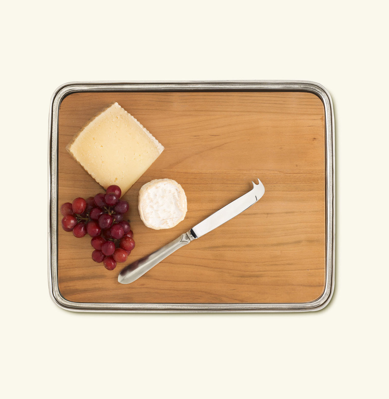 Match Pewter Cheese Tray No Handles Cherry Wood Medium 1131