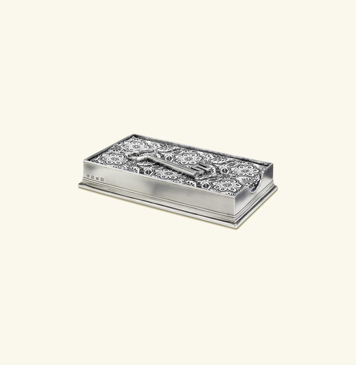 Match Pewter Dinner Napkin/Guest Towel Box With Key Weight 1284.1