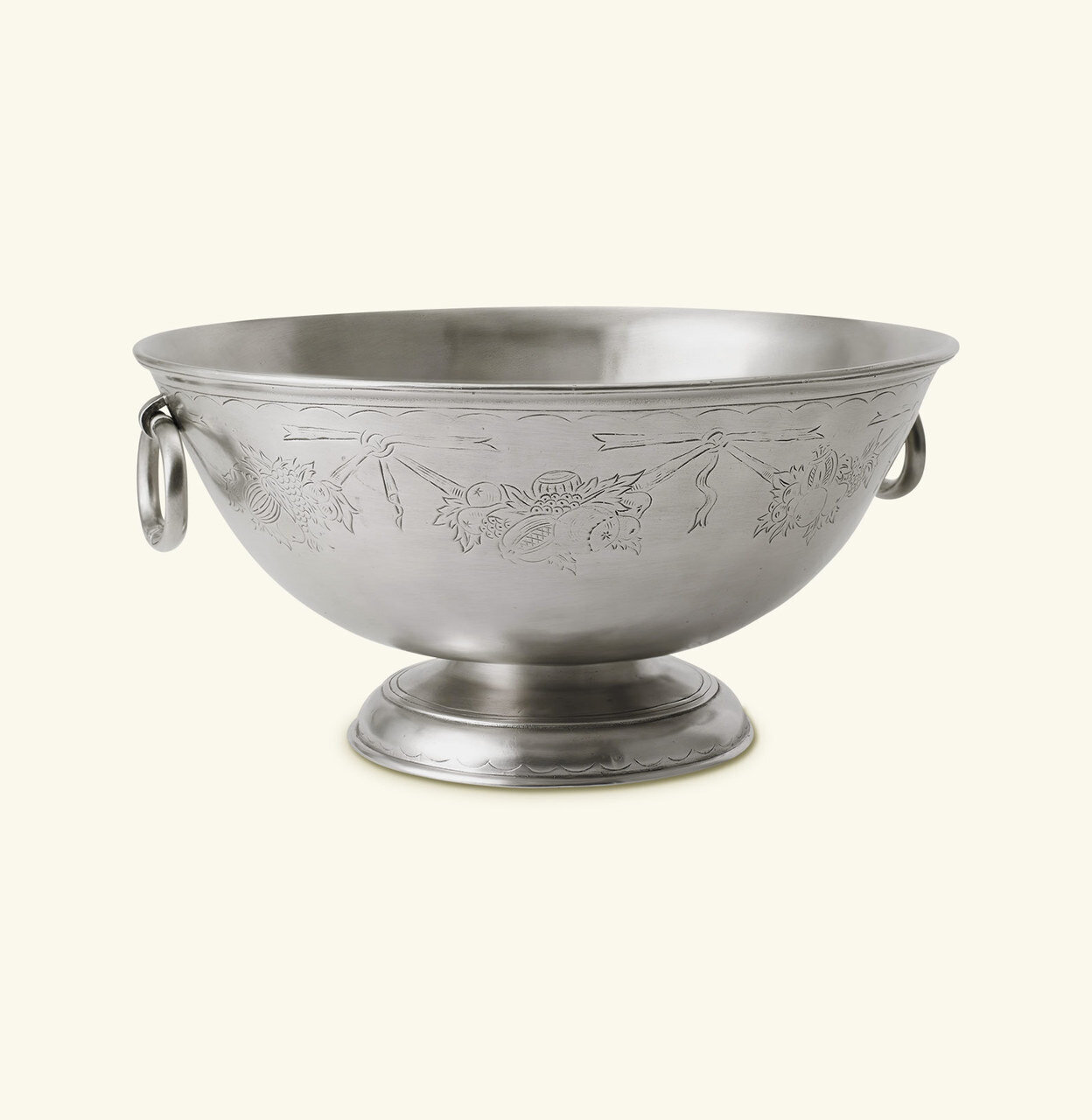 Match Pewter Engraved Deep Footed Bowl a407.0