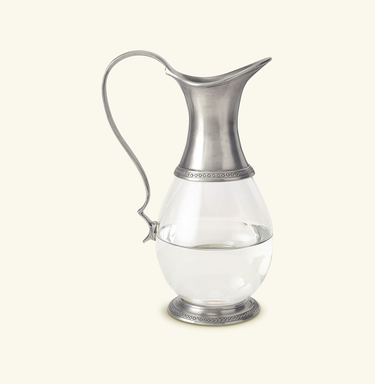 Match Pewter Glass Pitcher With Handle a595.0