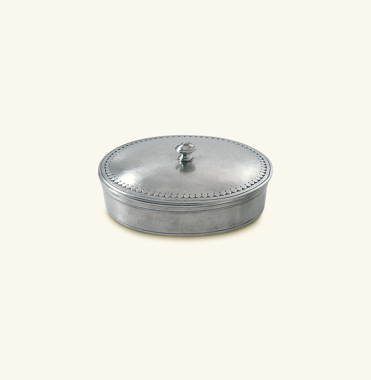 Match Pewter Oval Lidded Box Large a617.0